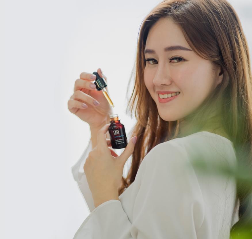 Happy woman with clear radiant skin